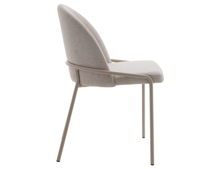 Lot de 4 chaises en tissu beige Imelda