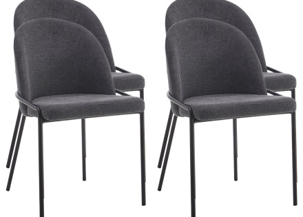 Lot de 4 chaises en tissu gris anthracite Imelda
