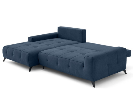 Canapé d'angle gauche 4 places convertible avec coffre en tissu texturé Rimini