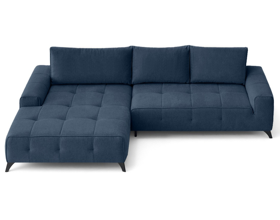 Canapé d'angle gauche 4 places convertible avec coffre en tissu texturé Rimini