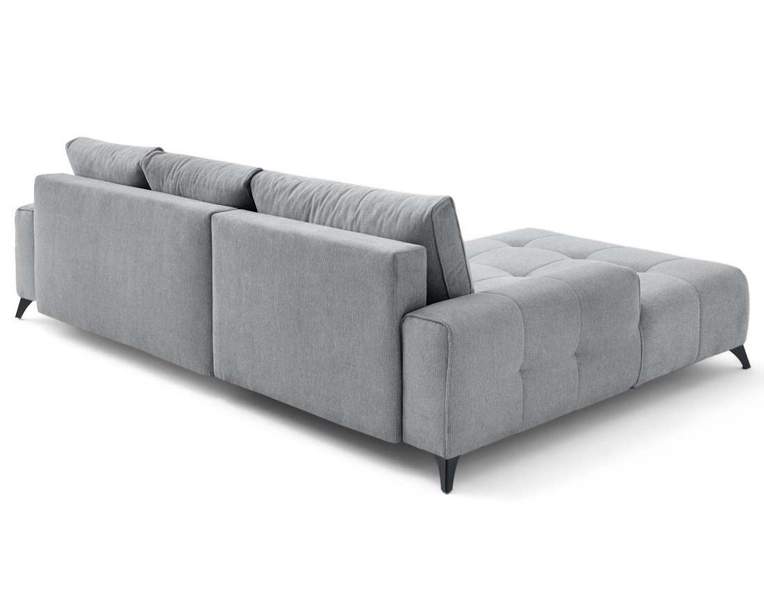 Canapé d'angle gauche 4 places convertible avec coffre en tissu texturé Rimini Canapé d'angle gauche 4 places convertible avec coffre en tissu texturé Rimini