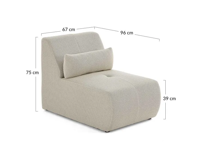 Fauteuil sans accoudoirs en tissu mailles 3D