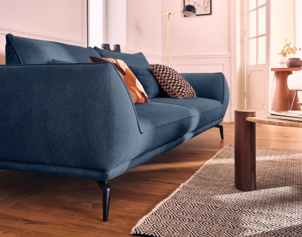 Canapé droit 3 places convertible en tissu texturé Arica