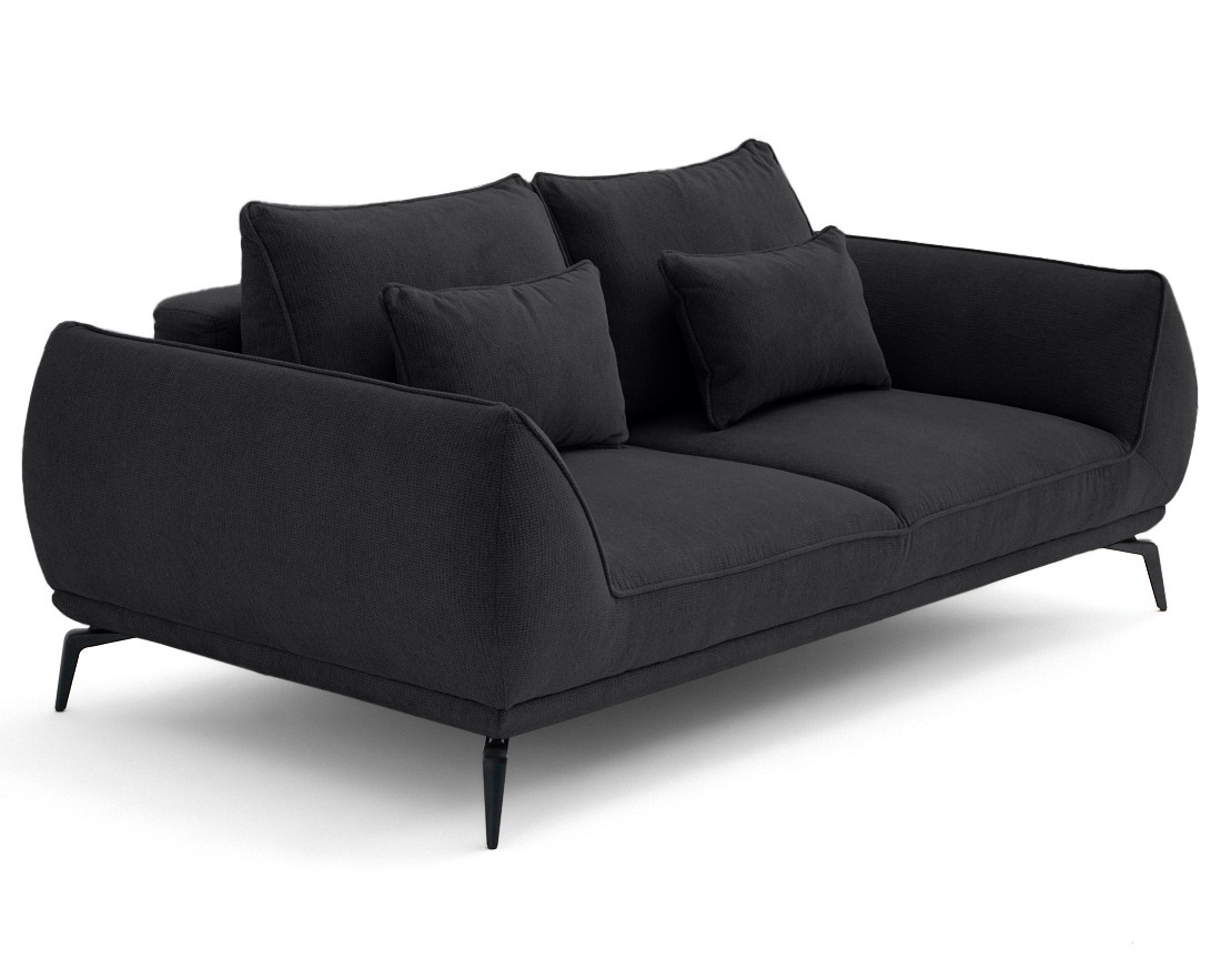 Canapé droit 2 places en tissu texturé Arica Canapé droit 2 places en tissu texturé Arica