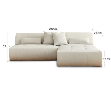 Canapé d'angle réversible modulable 4 places - en tissu - Onyx