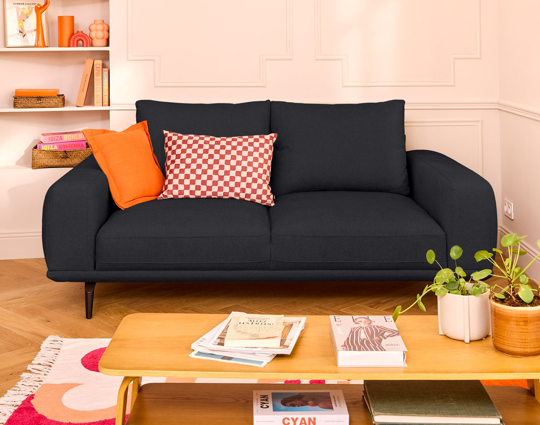 Canapé droit 2 places en tissu Vicence Canapé droit 2 places en tissu Vicence