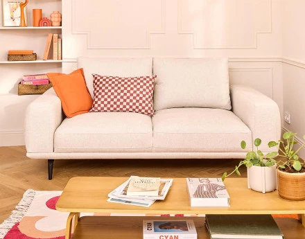 Canapé droit 2 places en...