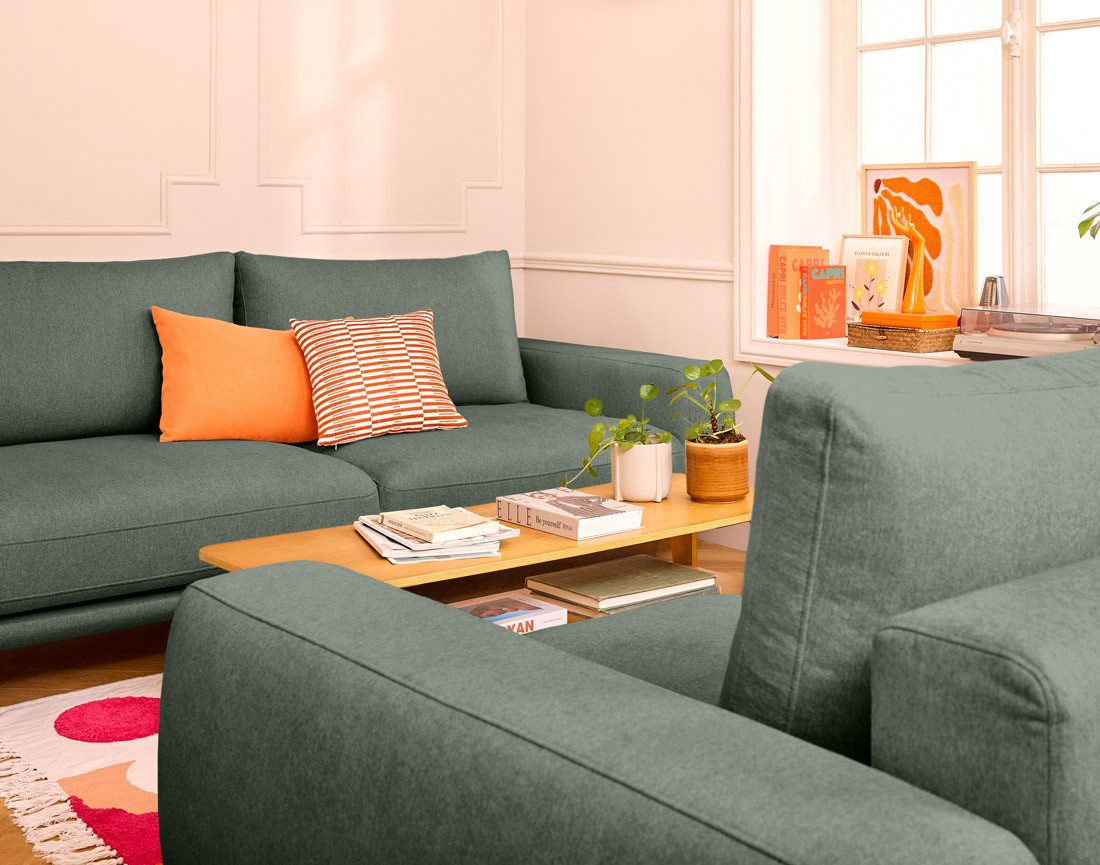 Canapé droit 3 places convertible en tissu Vicence