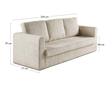 Canapé 3 places convertible déplimousse Marilia - Best Mobilier