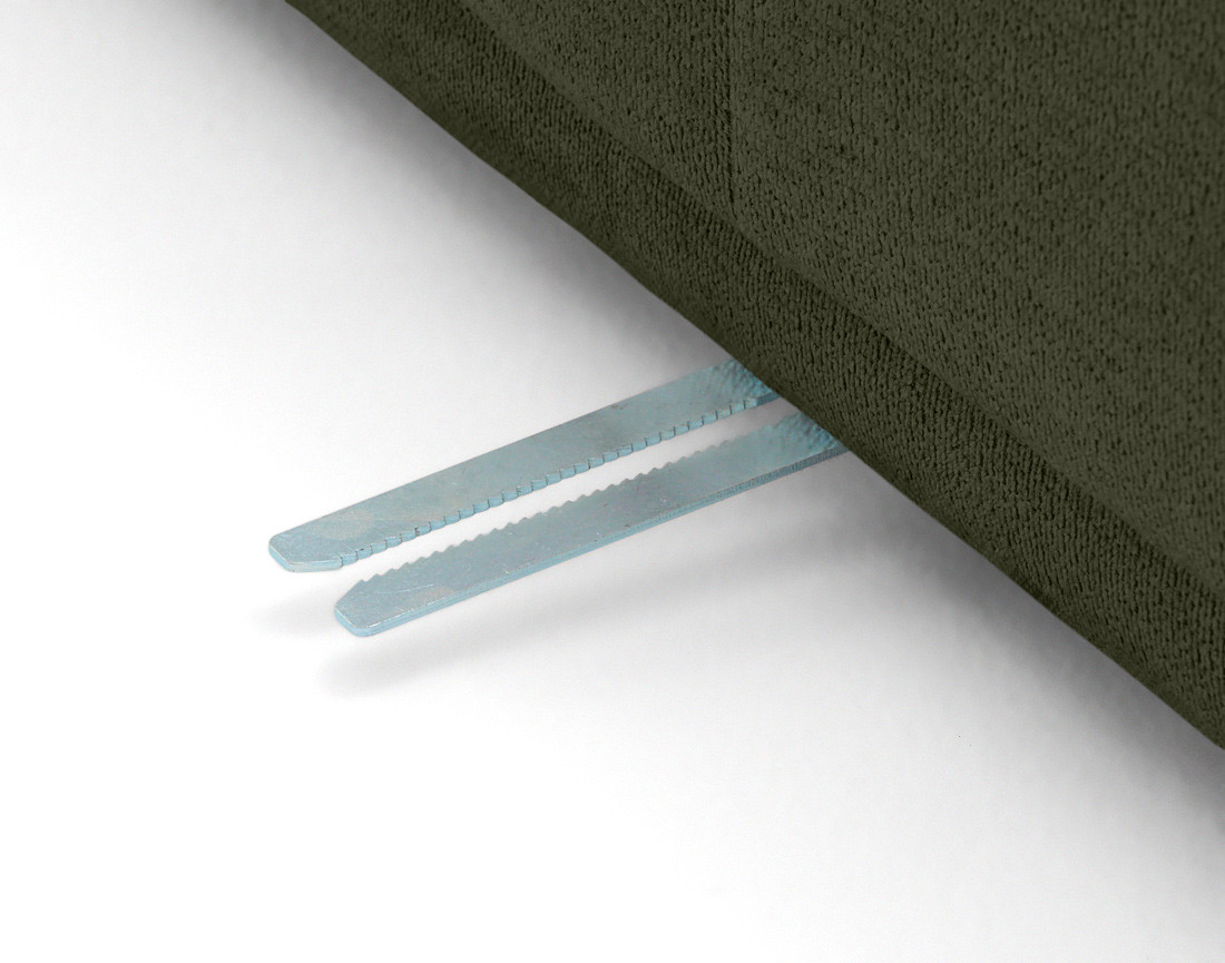 Canapé d'angle gauche 4 places avec têtières réglables en tissu texturé Matera