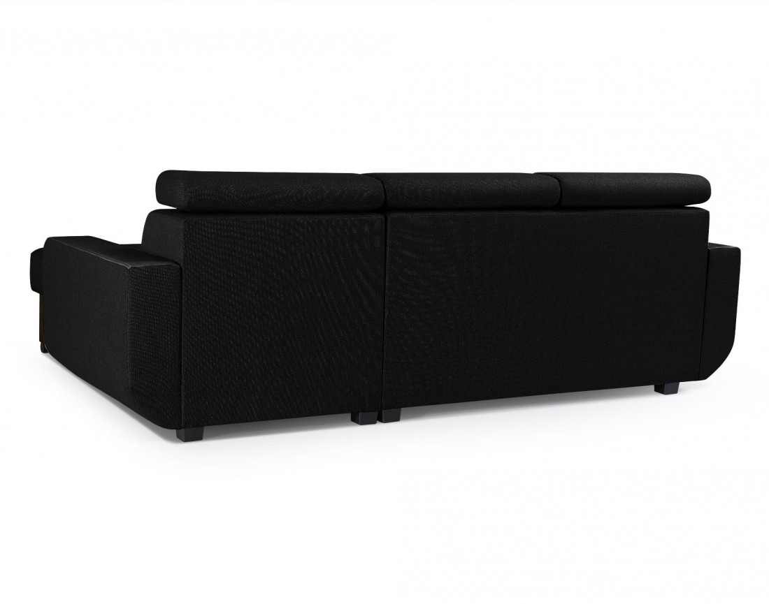 Dustin - Canapé d'angle réversible - 4 places - Convertible avec coffre - Têtières réglables