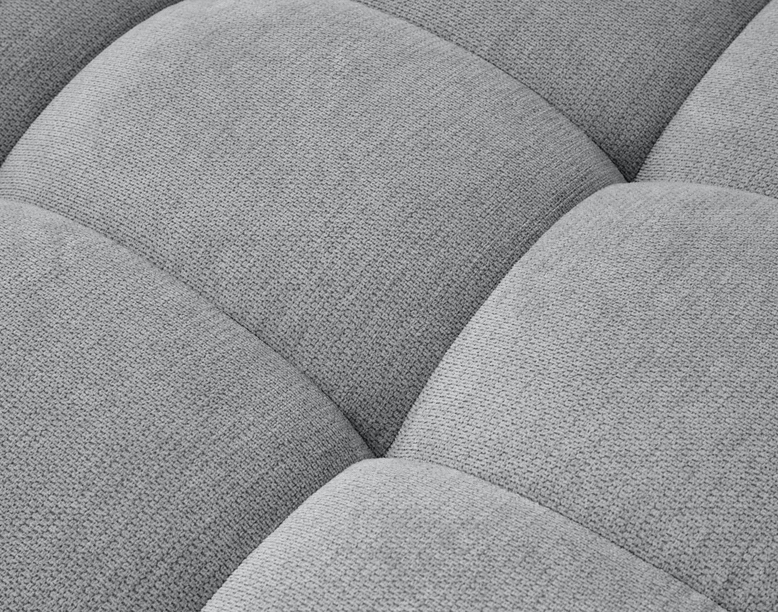 Canapé d'angle gauche 4 places avec têtières réglables en tissu texturé Matera