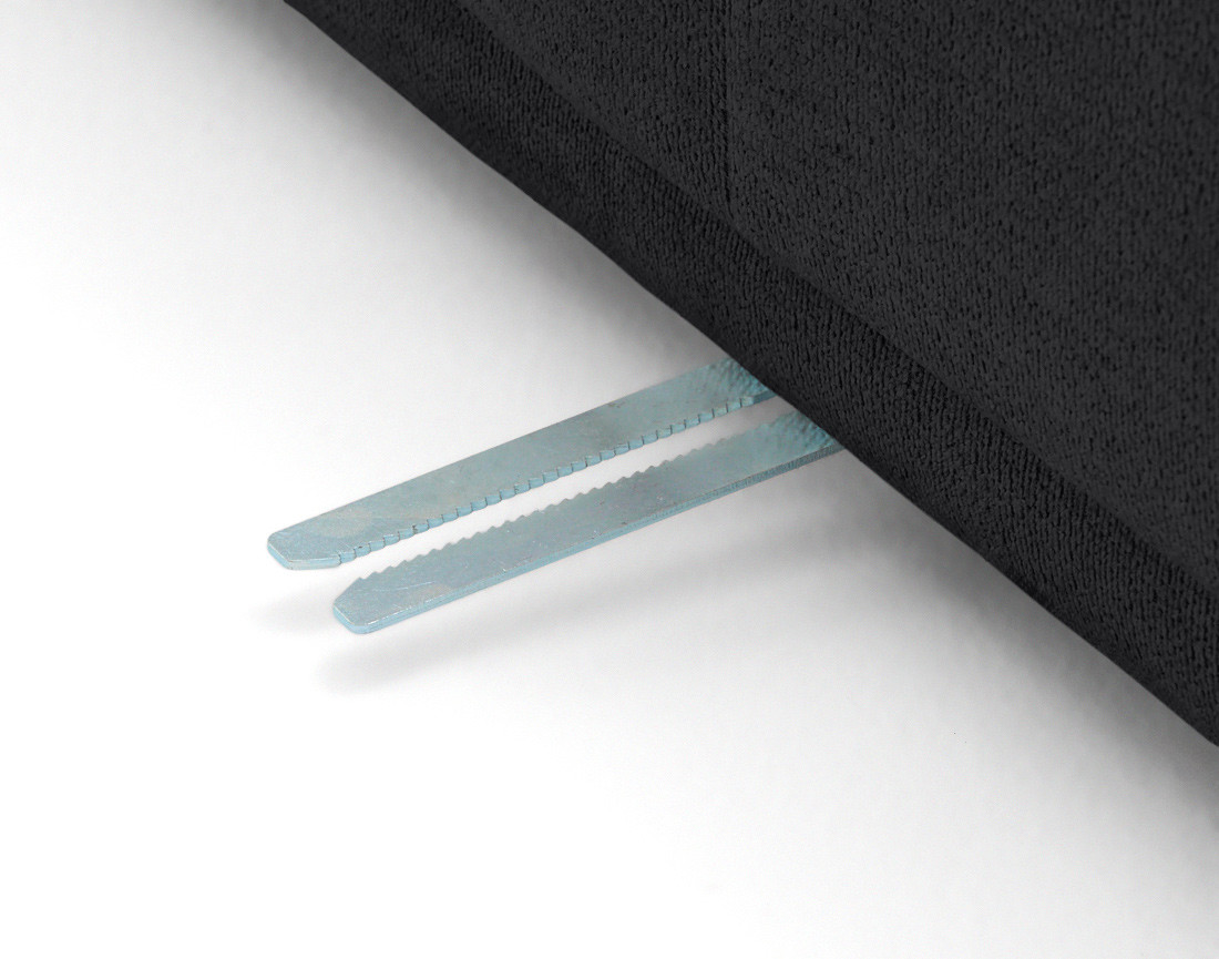 Canapé d'angle gauche 4 places avec têtières réglables en tissu texturé Matera