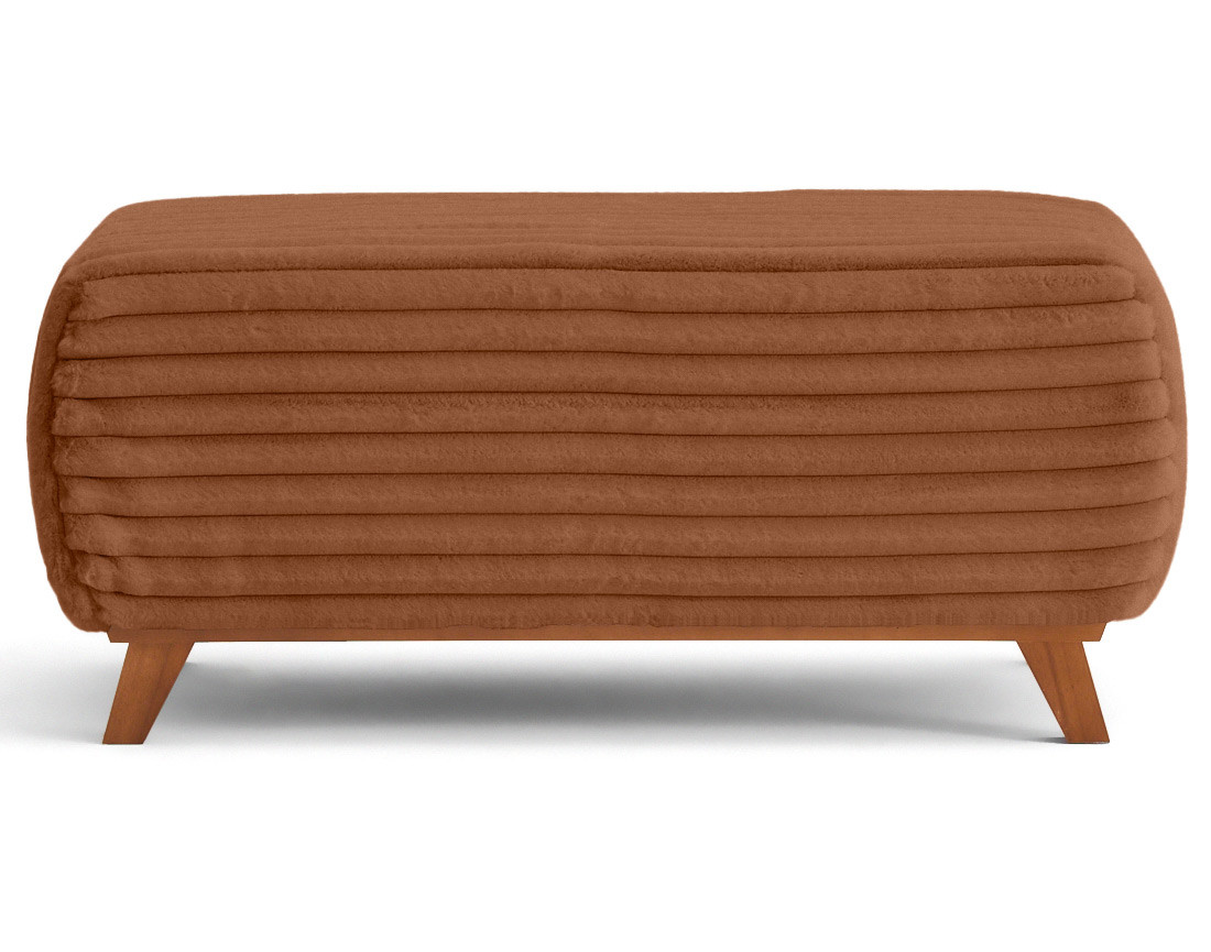 Lit coffre avec bout de lit 140x200 sommier inclus fausse fourrure côtelé Cristal