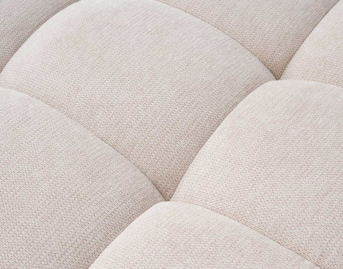 Canapé d'angle gauche 4 places avec têtières réglables en tissu texturé Matera