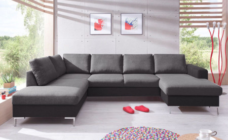 BOBOCHIC LILLY - Canapé panoramique convertible en tissu - coffre - angle gauche BOBOCHIC LILLY - Canapé panoramique convertible en tissu - coffre - angle gauche