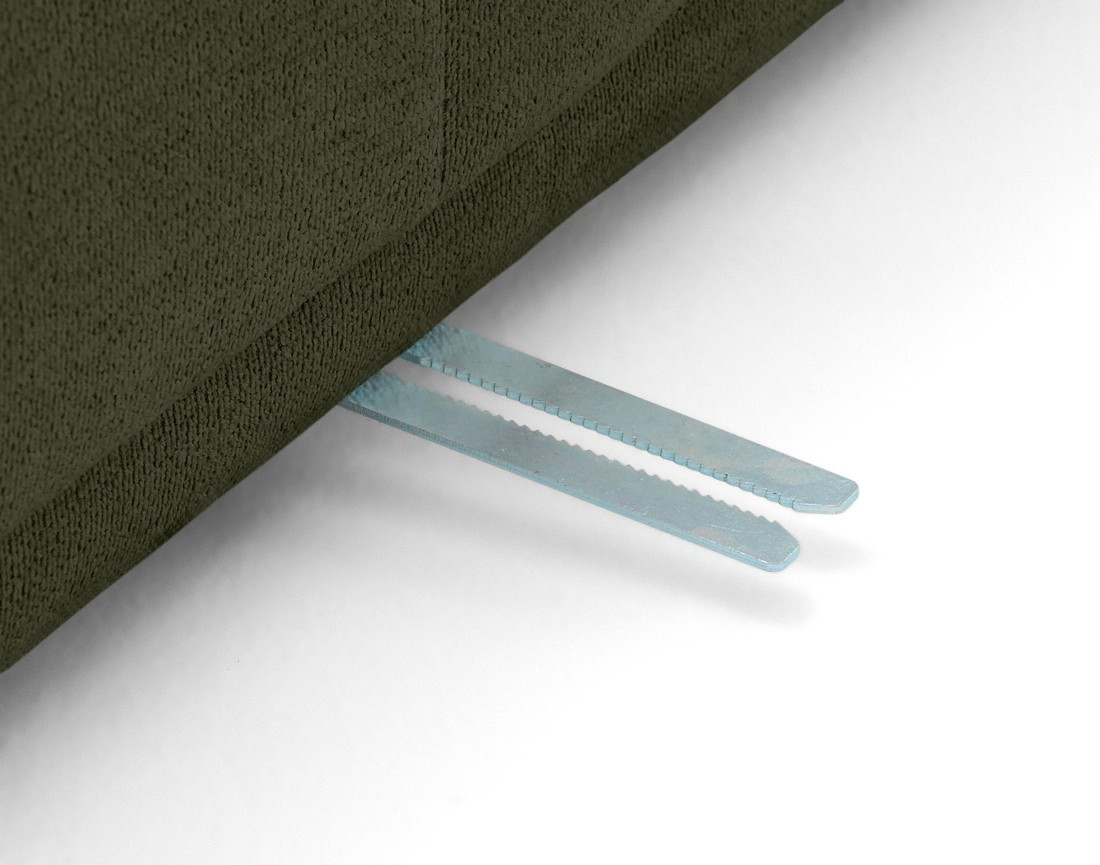 Canapé d'angle droit 4 places avec têtières réglables en tissu texturé Matera