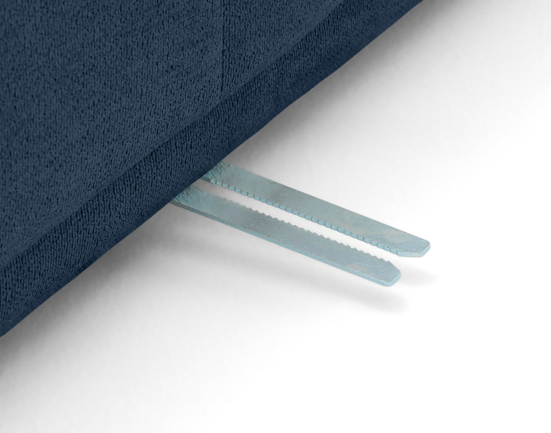 Canapé d'angle droit 4 places avec têtières réglables en tissu texturé Matera