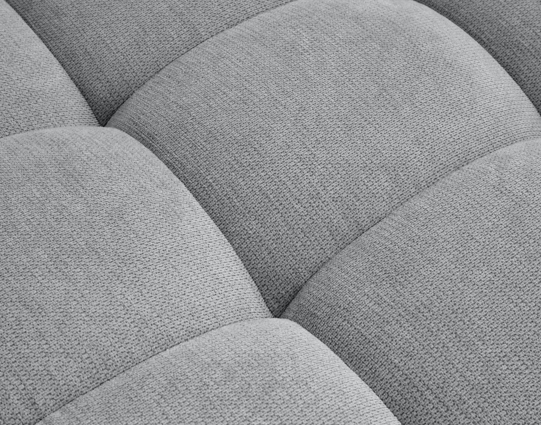 Canapé d'angle droit 4 places avec têtières réglables en tissu texturé Matera