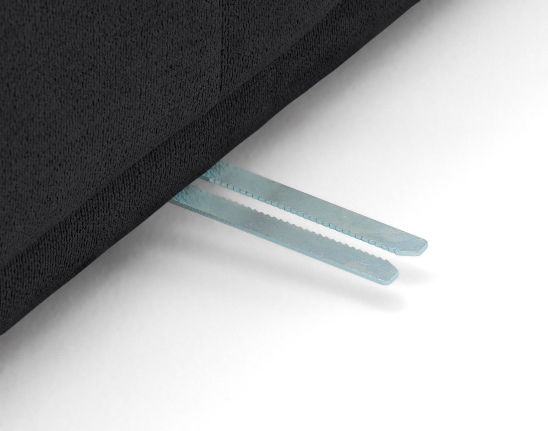 Canapé d'angle droit 4 places avec têtières réglables en tissu texturé Matera