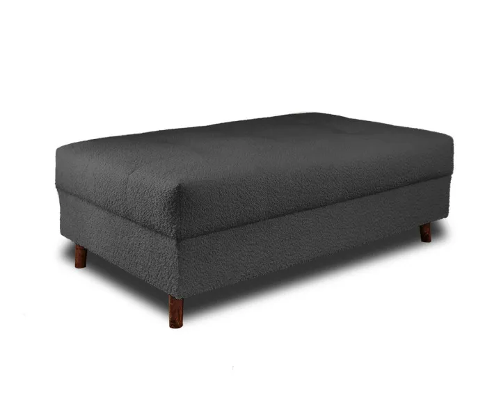 Canapé d'angle droit 4 places avec pouf d'appoint en tissu bouclette Rune