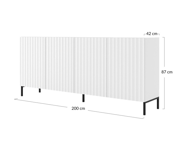 Buffet bas pieds dorés 200 cm Lara