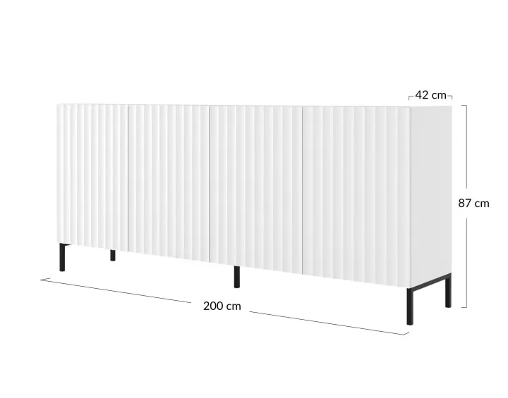 Buffet bas pieds dorés 200 cm Lara