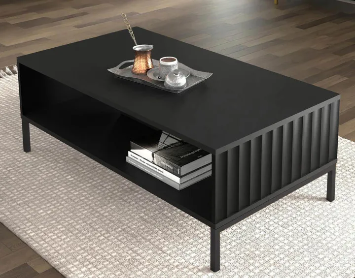 Table basse pieds noirs 90 cm Lara