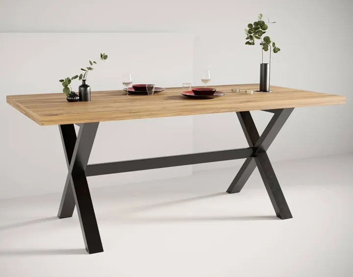 Table à manger chêne et hêtre massif 180 cm Woody