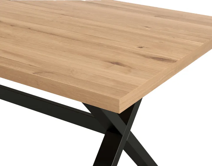 Table à manger chêne et hêtre massif 180 cm Woody