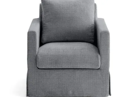 Fauteuil déhoussable en velours texturé Serena