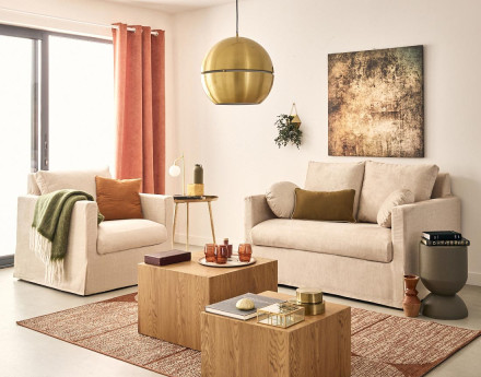 Canapé droit déhoussable 2...