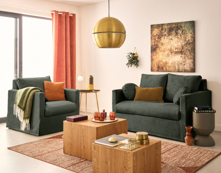 Canapé droit déhoussable 2...