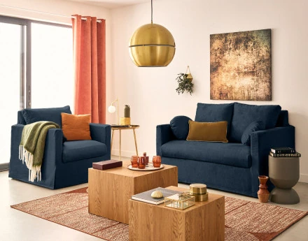 Canapé droit déhoussable 2...