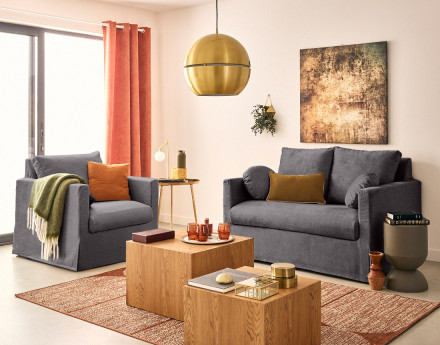 Canapé droit déhoussable 2...