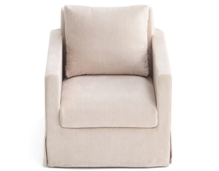 Fauteuil déhoussable en velours Serena