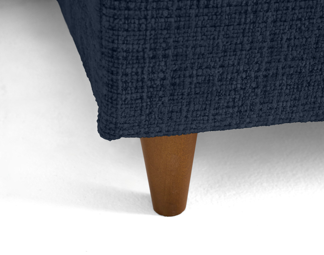 Canapé d'angle droit 4 places convertible avec coffre en velours texturé Anna