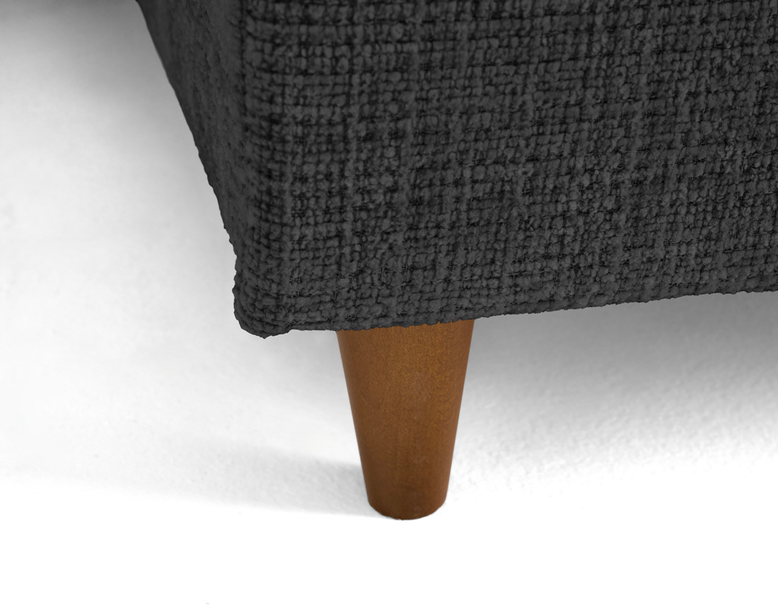 Canapé d'angle droit 4 places convertible avec coffre en velours texturé Anna