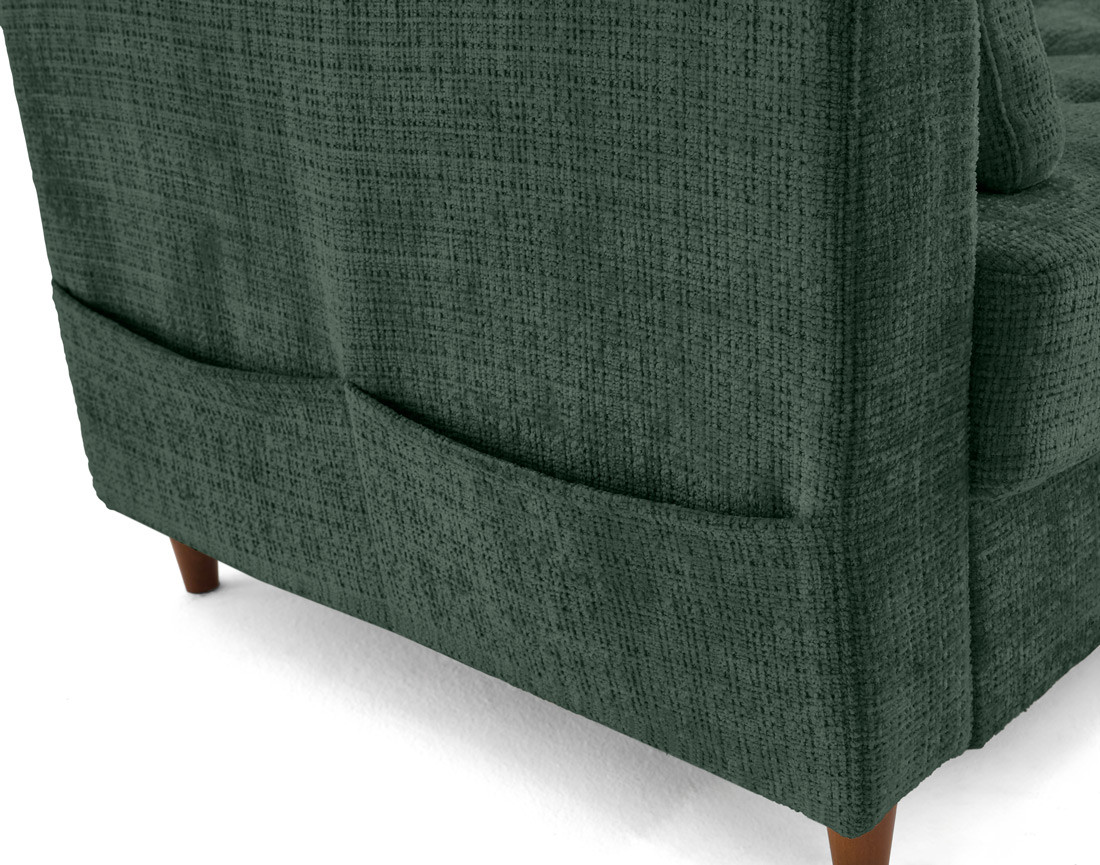 Canapé d'angle droit 5 places convertible en velours texturé Anna