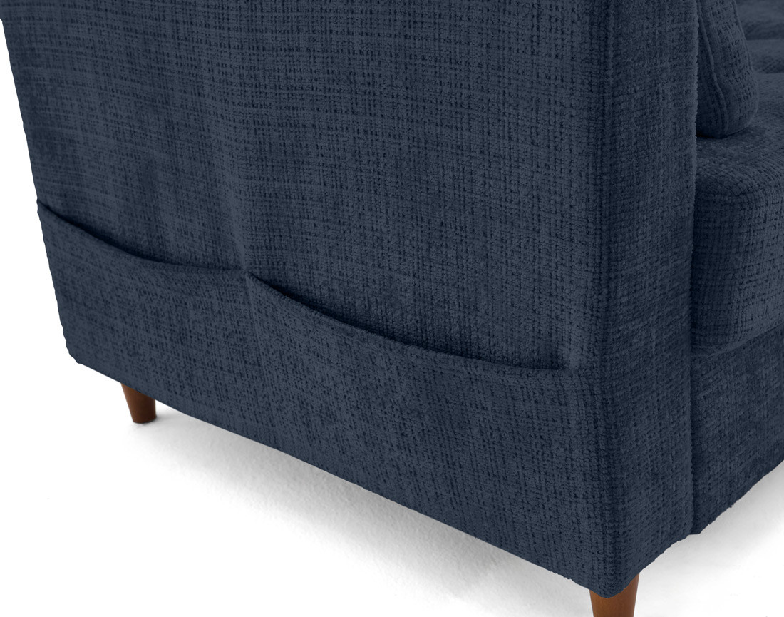 Canapé d'angle droit 5 places convertible en velours texturé Anna