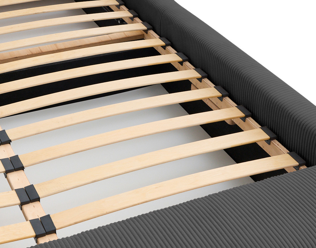 Lit coffre 180x200 en velours côtelé sommier inclus Pivoine