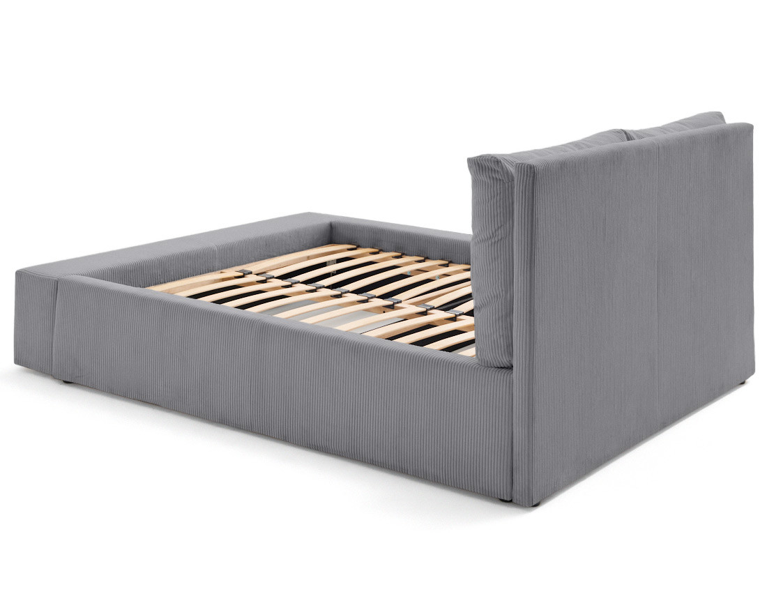 Lit coffre 180x200 en velours côtelé sommier inclus Pivoine