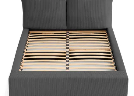 Lit coffre 160x200 en velours côtelé sommier inclus Pivoine