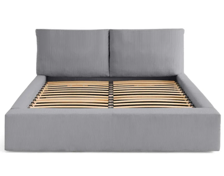 Lit coffre 180x200 en velours côtelé sommier inclus Pivoine