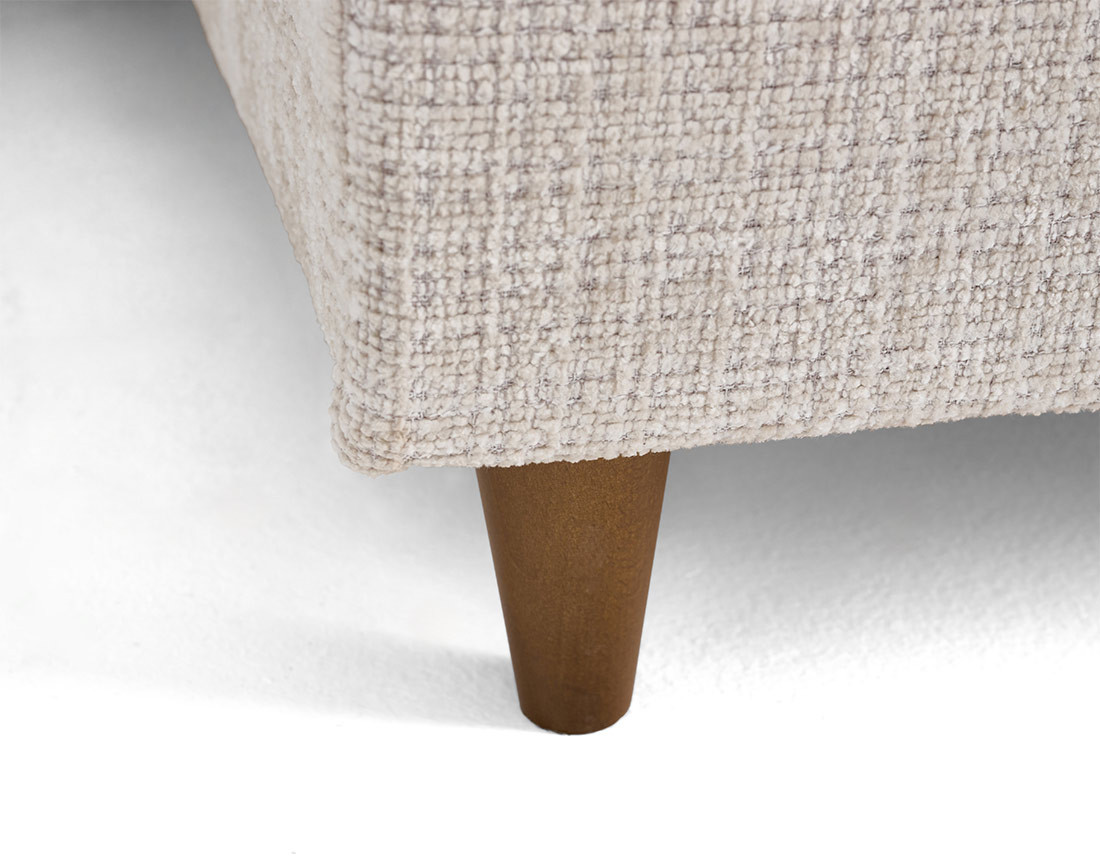 Canapé panoramique d'angle gauche 7 places convertible avec coffre en velours texturé Anna