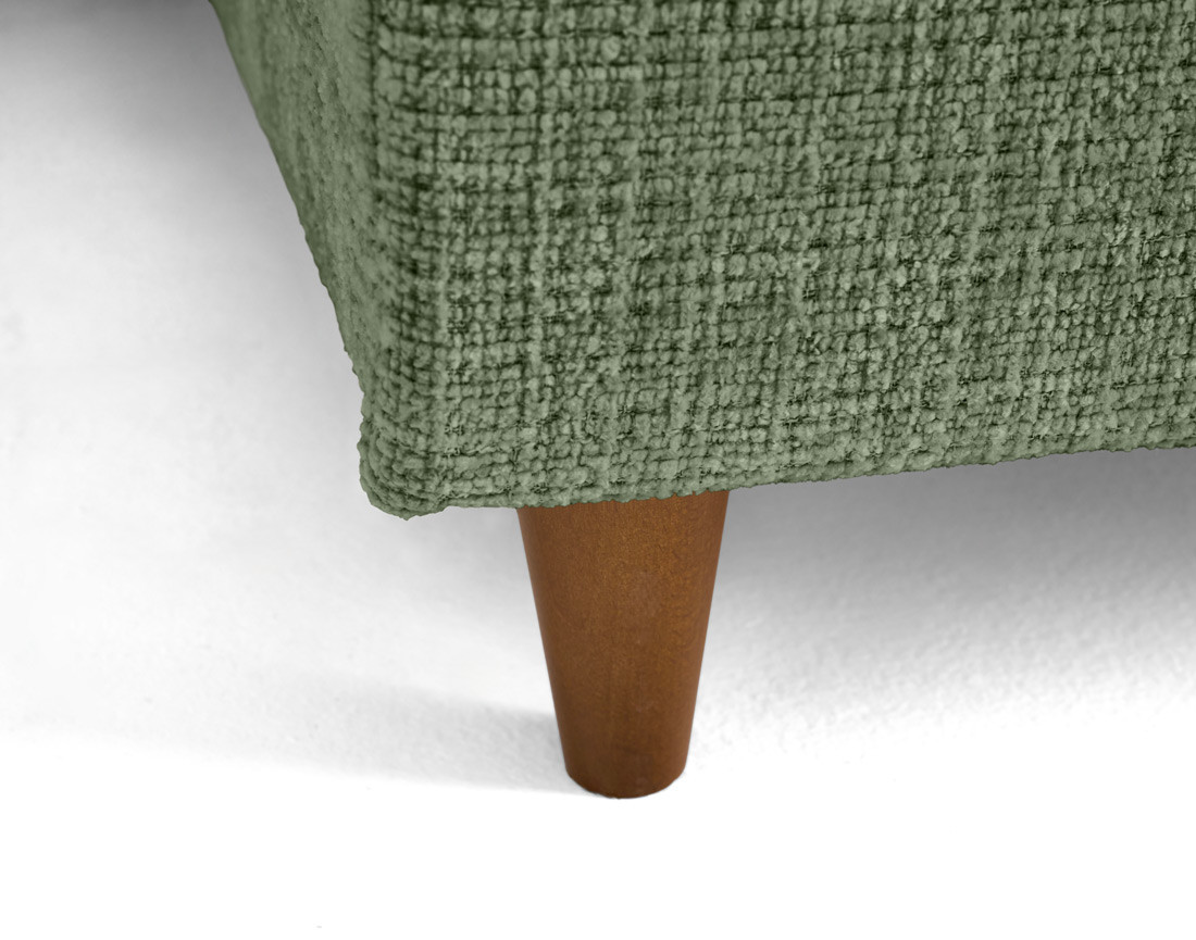 Canapé panoramique d'angle gauche 7 places convertible avec coffre en velours texturé Anna