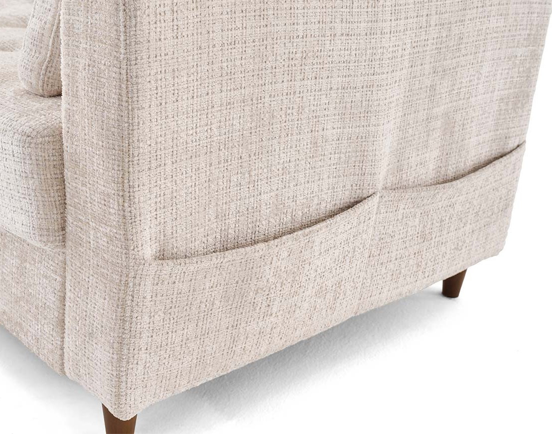 Canapé panoramique d'angle gauche 7 places convertible avec coffre en velours texturé Anna