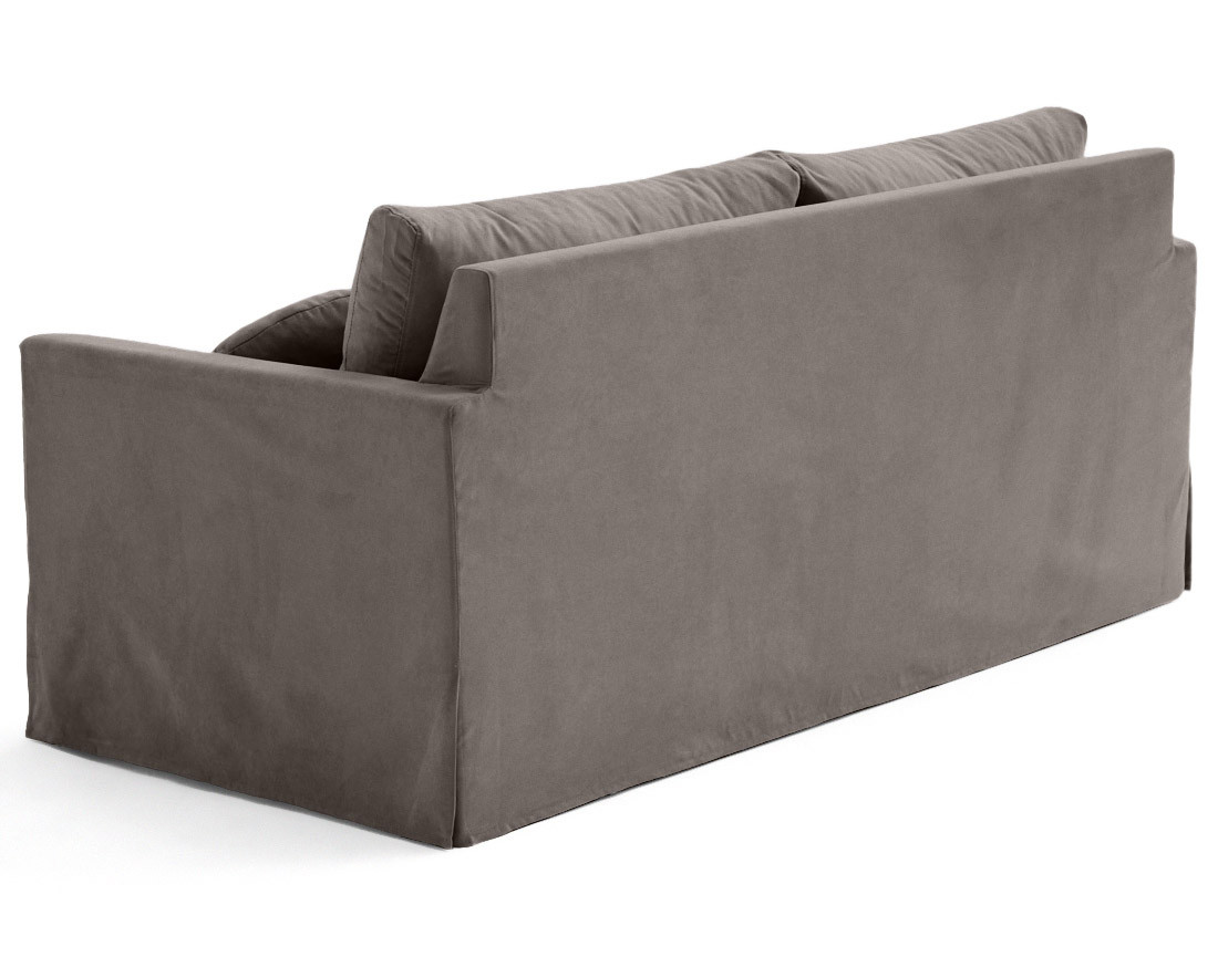 Canapé droit déhoussable 3 places en tissu Serena
