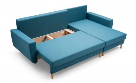 Jan - Canapé d'angle réversible 4 places - convertible avec coffre - Style scandinave Jan - Canapé d'angle réversible 4 places - convertible avec coffre - Style scandinave