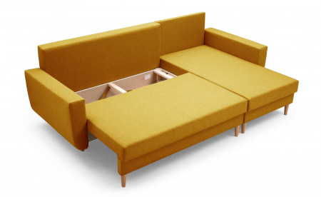 Jan - Canapé d'angle réversible 4 places - convertible avec coffre - Style scandinave Jan - Canapé d'angle réversible 4 places - convertible avec coffre - Style scandinave